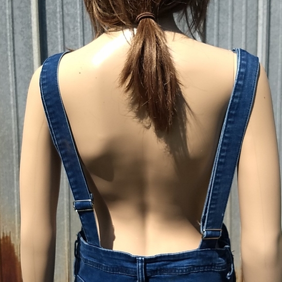 Skinny distressed denim overalls size S - Picture 11 of 17